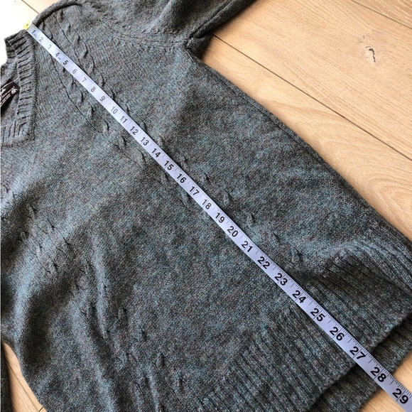 Vintage Rendale Shetland Wool V-neck Fully Fashioned Tricot Sweater Size L - Picture 9 of 10